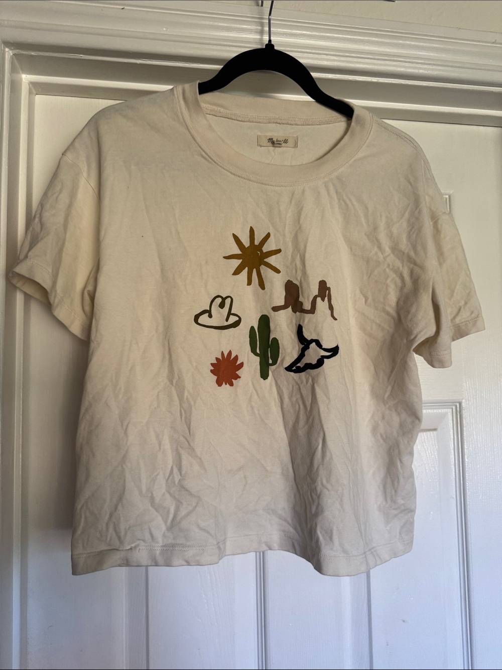 Madewell Cream Graphic Short Sleeve Tee with Desert Motif